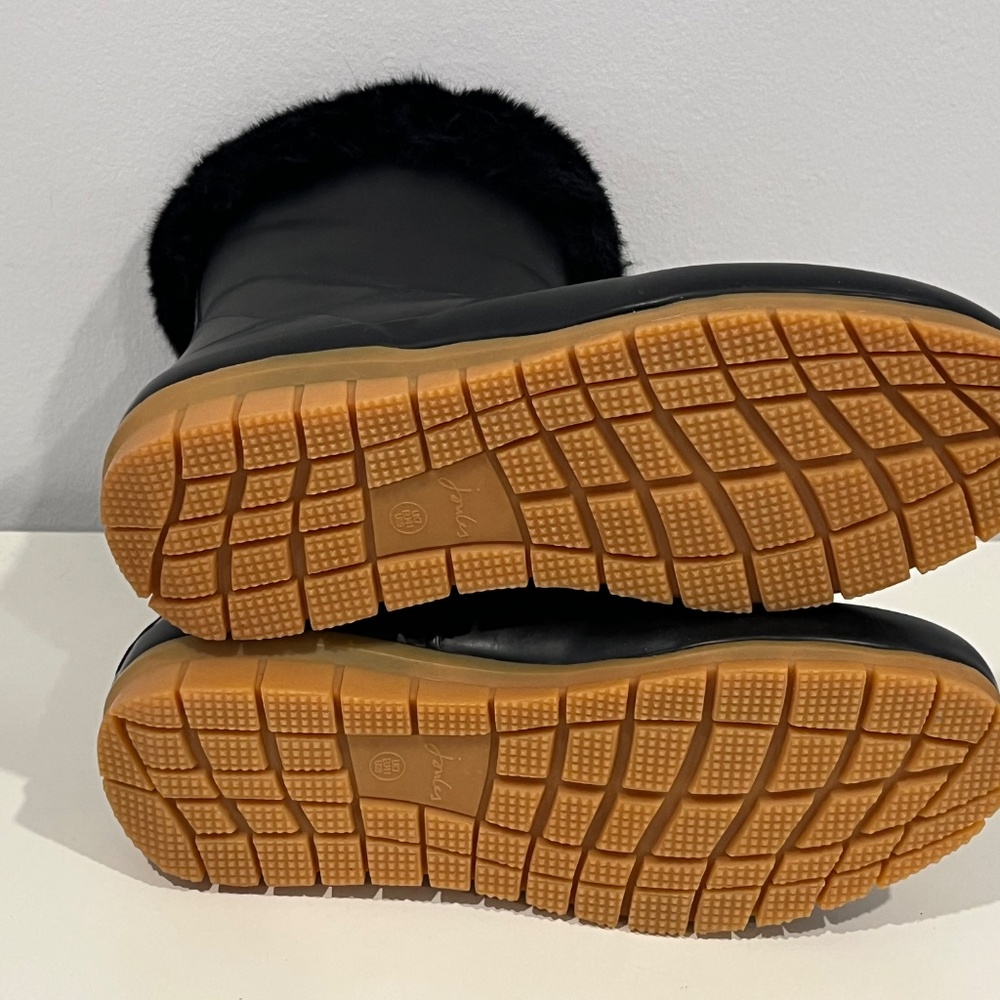 Joules Womens CHILTON Winter Boots Fur Trim Black Size US 9 UK7 Excellent Warm - Picture 6 of 9